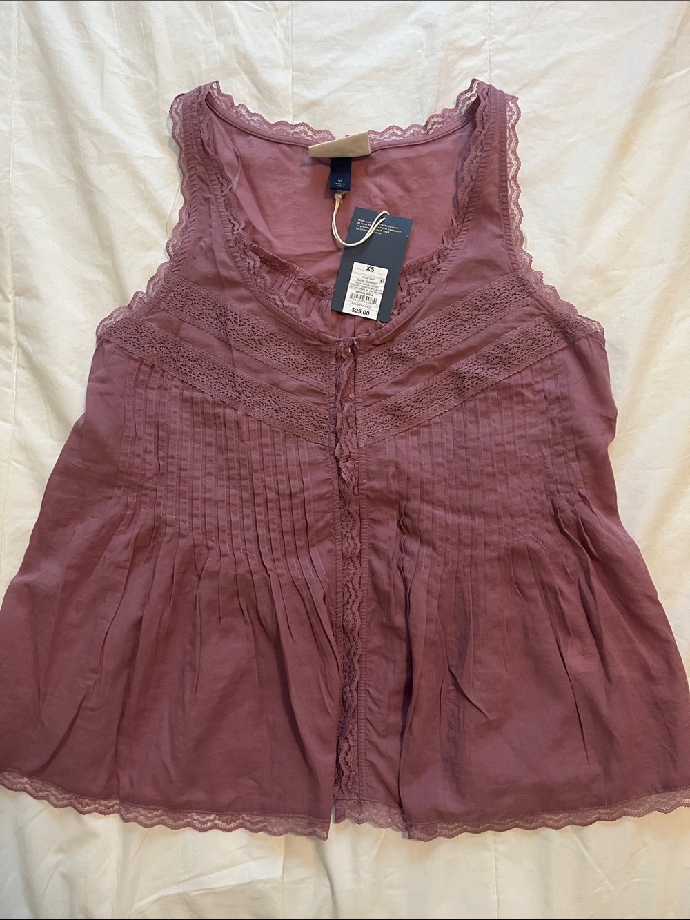 Universal Thread Mauve Lace-Trim Sleeveless Camisole